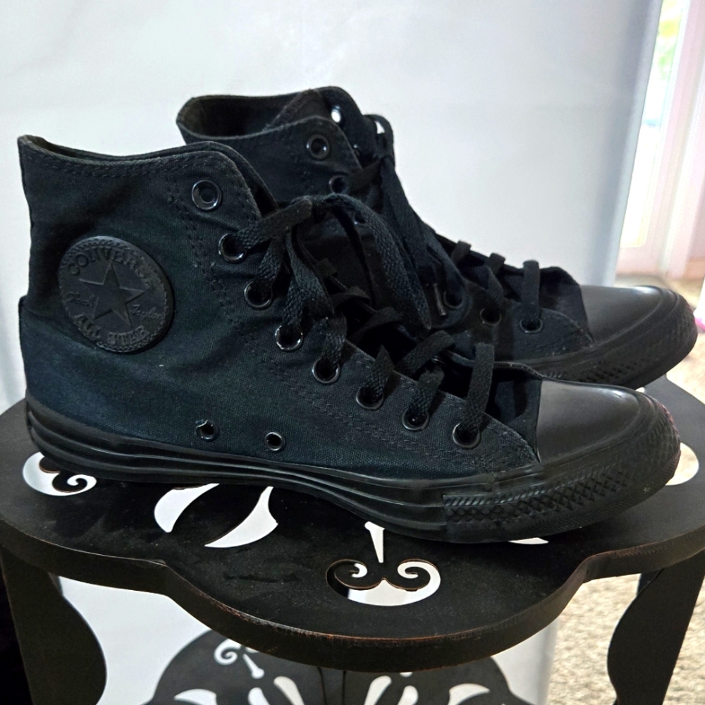 Converse Allstar Black On Black High-Top Sneakers Mens Size 7